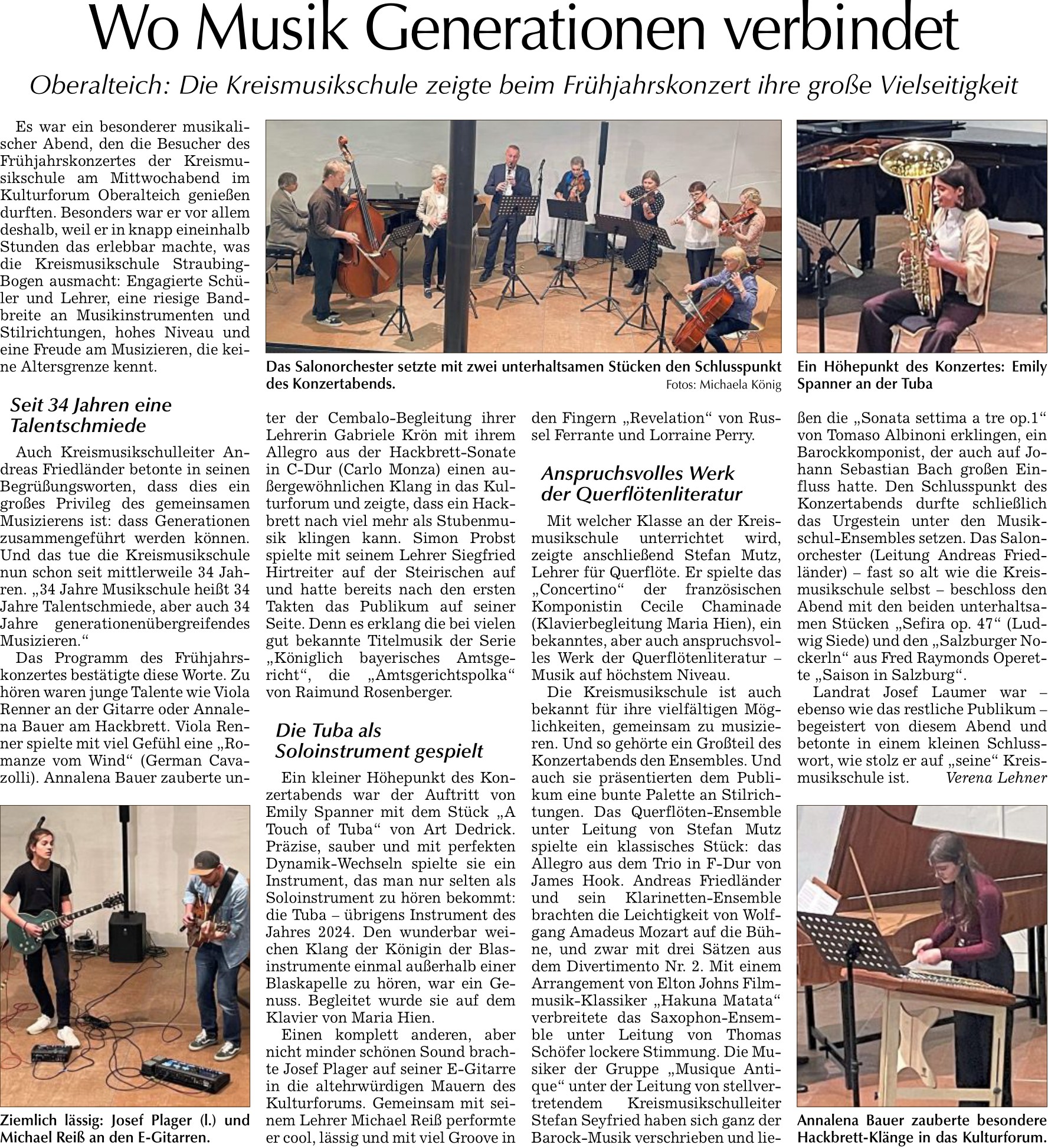 Bild zu "Wo Musik Generationen verbindet", Bogener Zeitung 11.5.2024